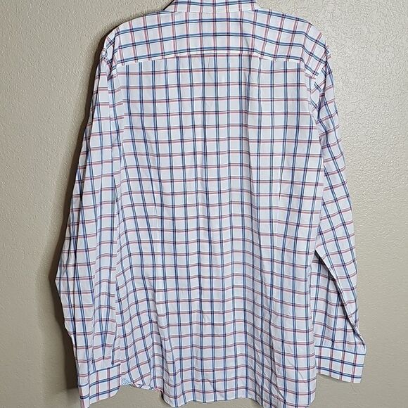 Banana Republic Grant Fit 120s Blue and Red Plaid Button Down Shirt Long Sleeve - Picture 4 of 7
